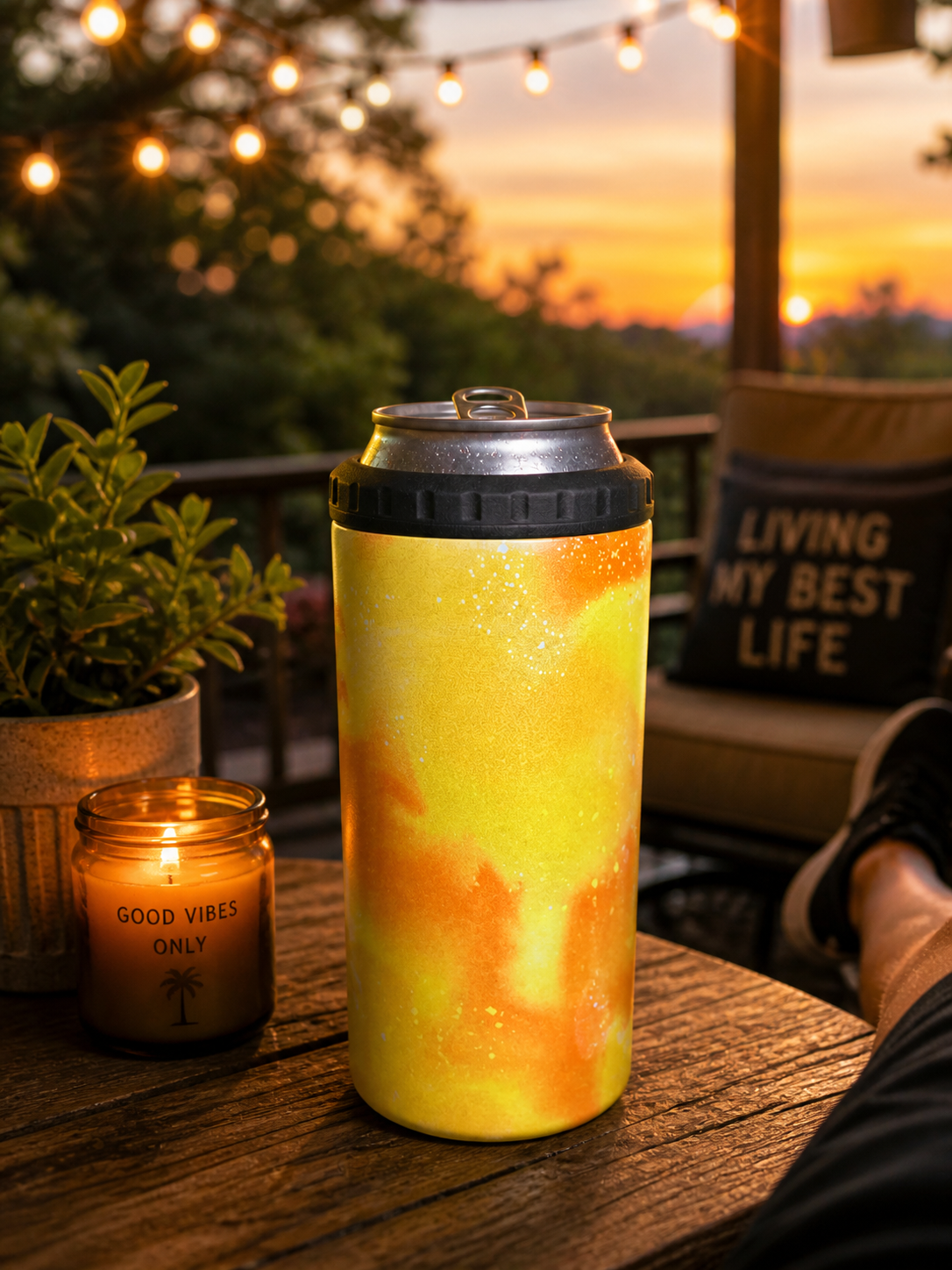 Sunset Splash Chill Keeper | 16 oz Multi-Use Can Cooler