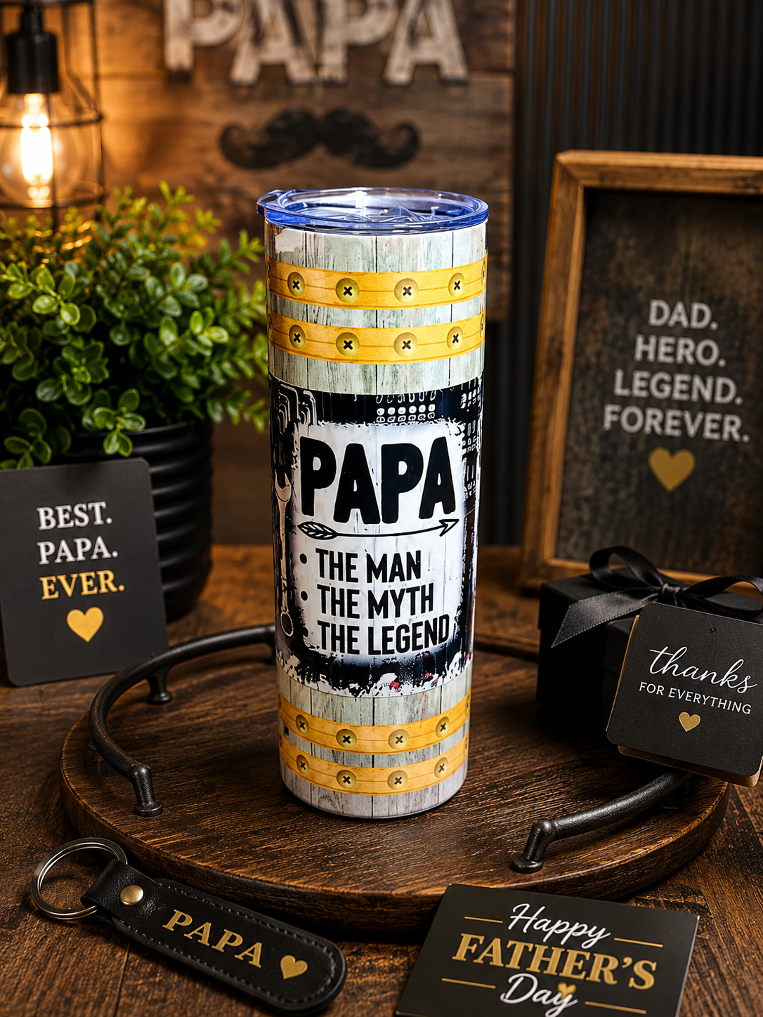 “If Papa Can’t Fix It, We’re All Screwed” Father’s Day Edition-20 oz Blank Canvas Stainless Steel Tumbler