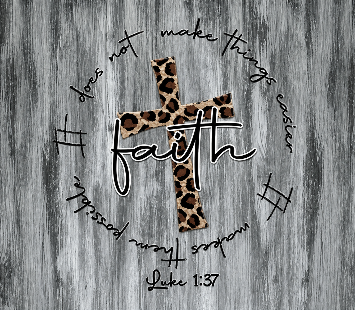 Faith Over Fear – Leopard Cross Sublimation Transfer
