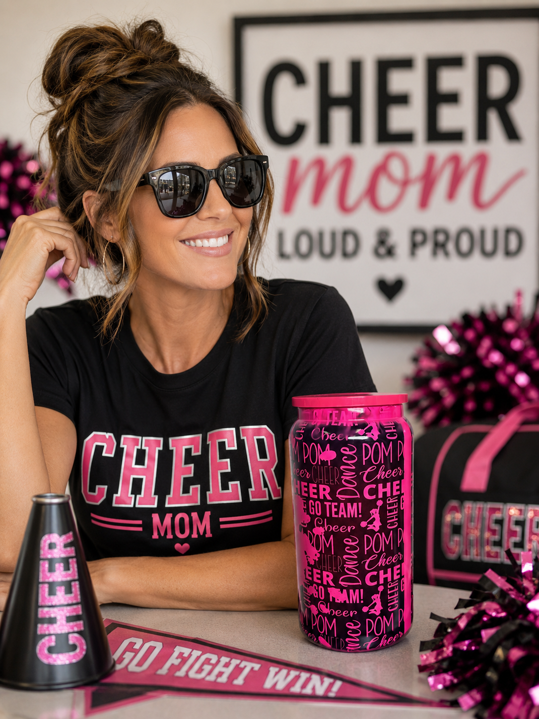 Pom Pom & Power β¨ | FrostPop 16 oz Cheer Mom Tumbler