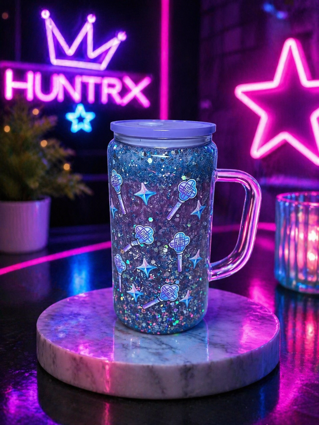 “Star Huntress ✨ Crystal Sip Snow Globe Tumbler”