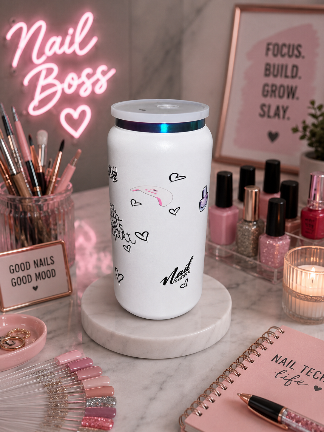 Nail Boss ColorPop™ 16 oz Stainless Tumbler