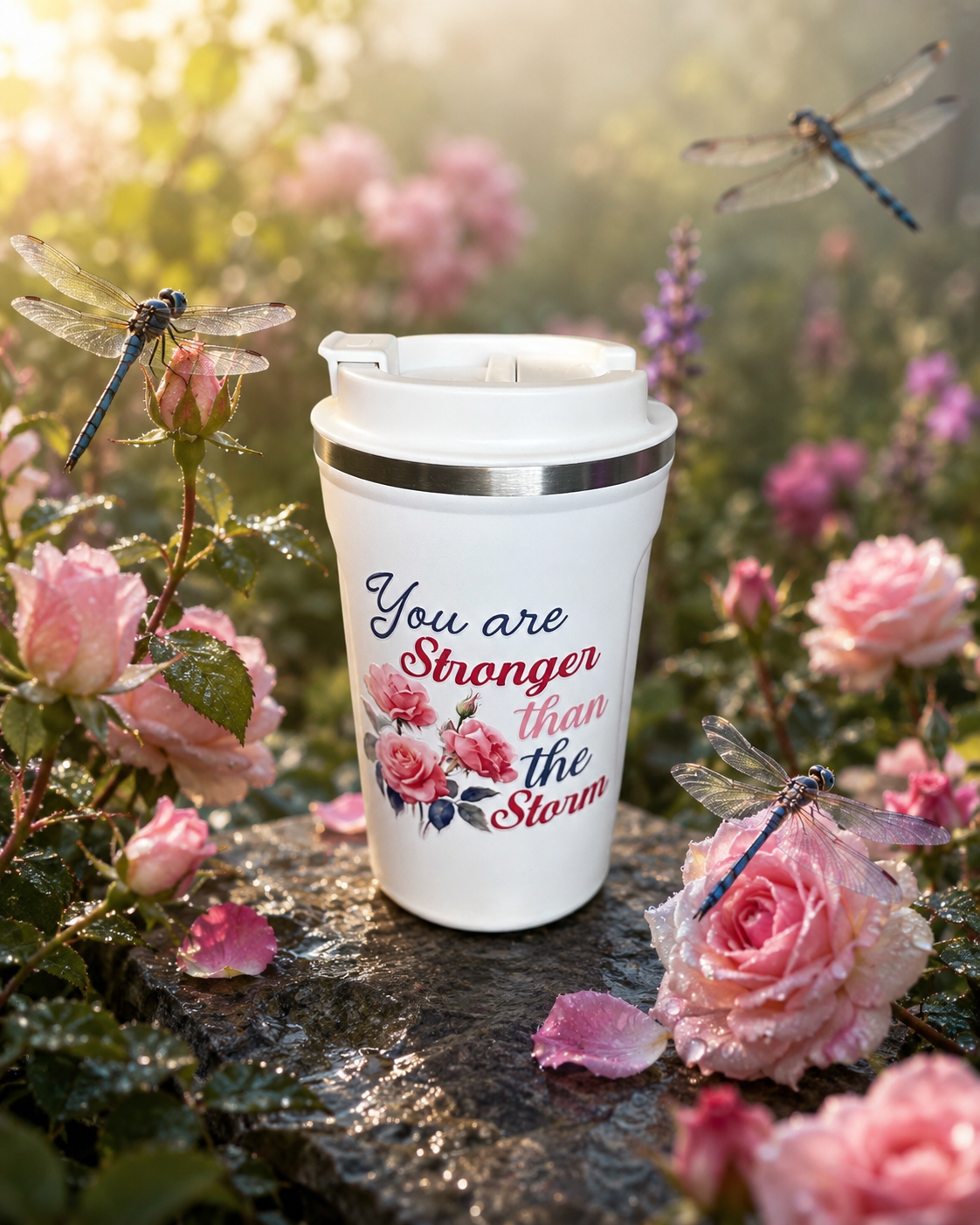 Storm & Stillness™ | 12 oz Sip & Go Dragonfly Coffee Mug