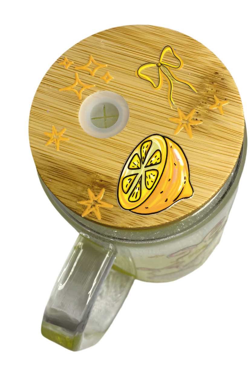 16 Oz Snow Globe Tumbler With Handle, Glass