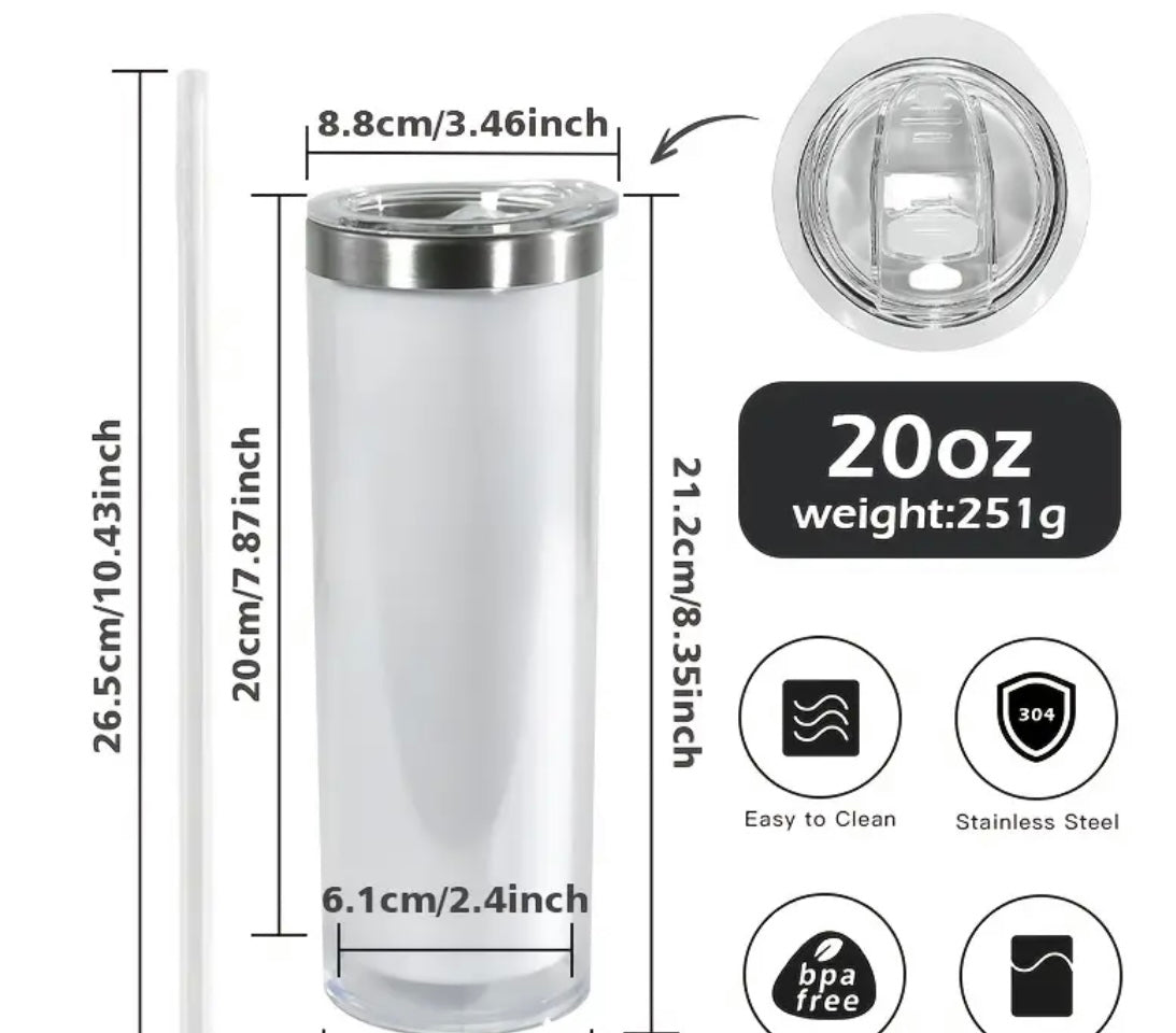 Shake & Shine 20oz Skinny Snow Globe Tumbler