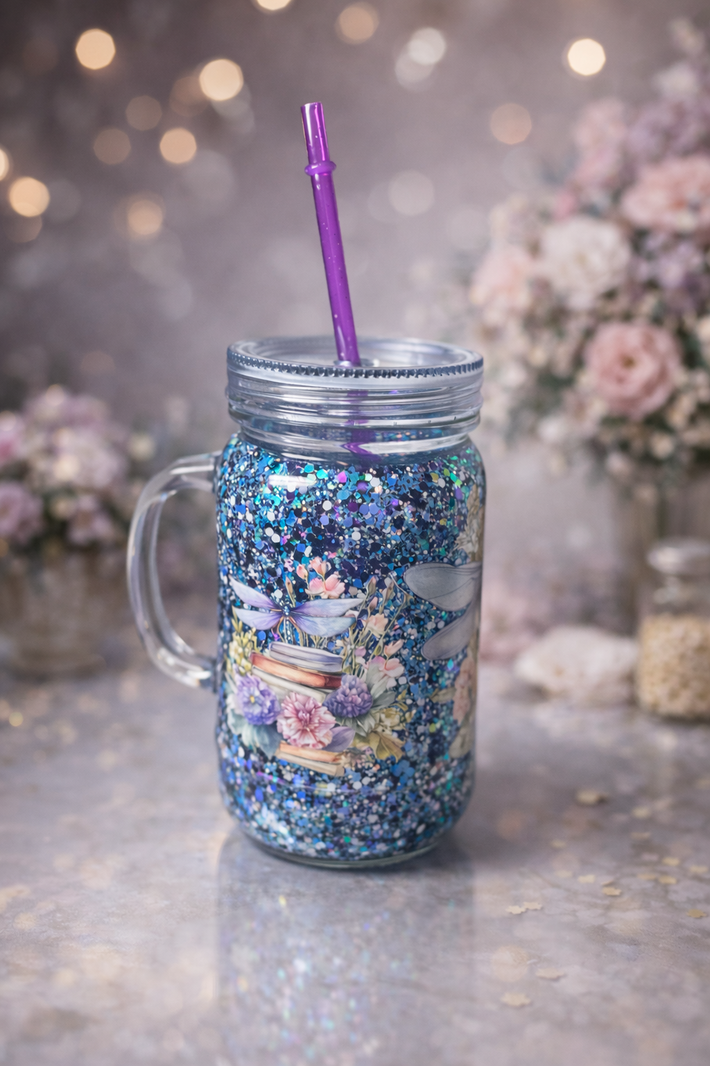 🌿✨ “Enchanted Dragonfly Dream” 20oz ChillSip Snow Globe Tumbler ✨🌿