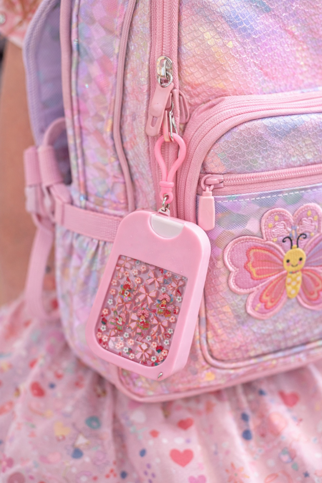 Strawberry Sweet & Sassy 🍓✨ | “Not Today, Satan” Lavender Confetti Hand Sanitizer Keychain