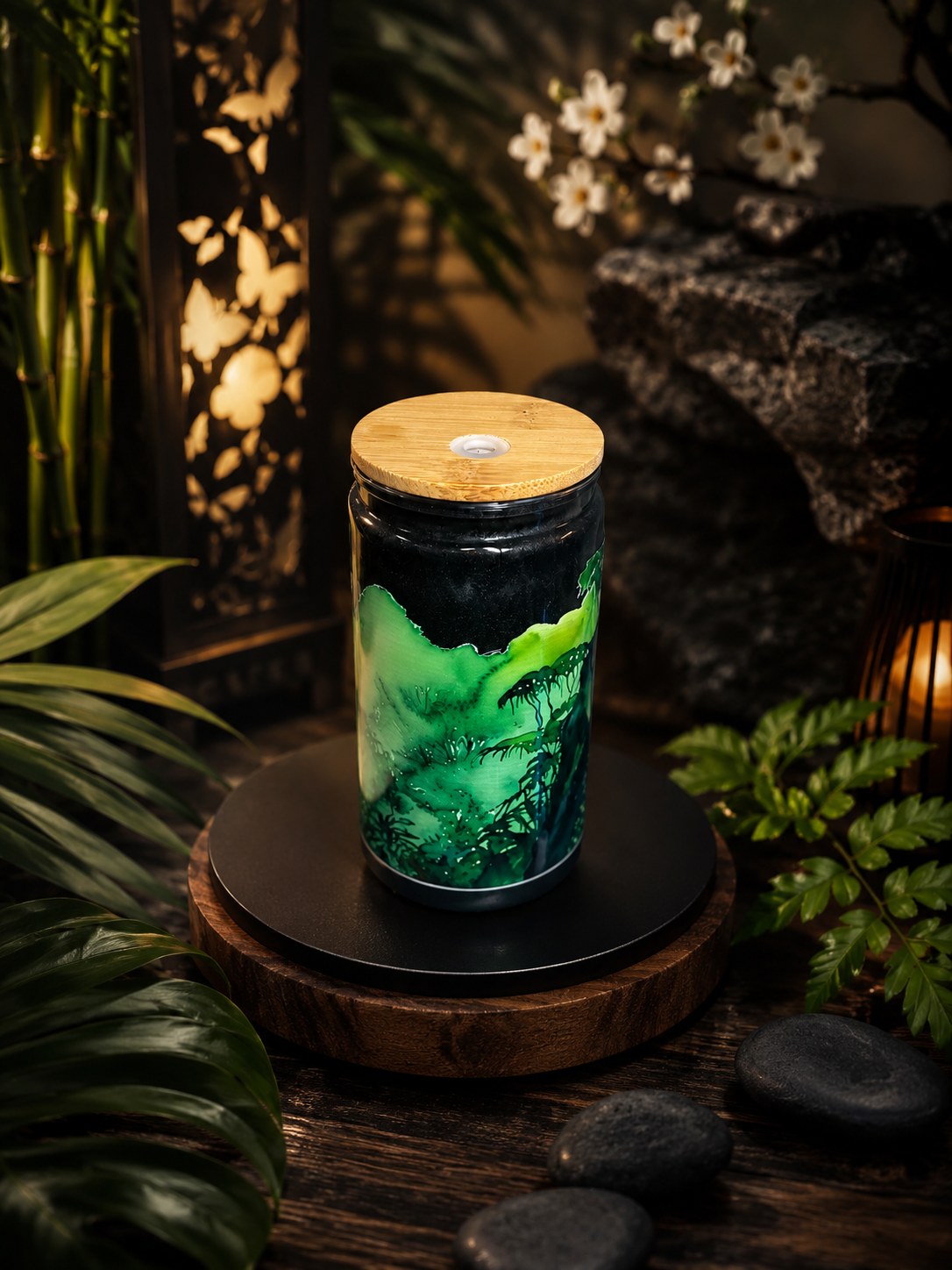 Tiger’s Gaze | 16 oz Cat Eye Flow GlitterSip™ Snow Globe Tumbler