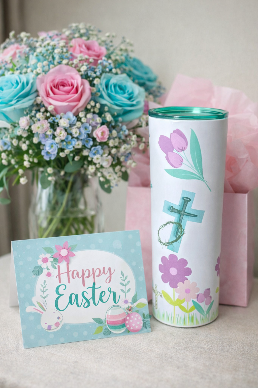 Blessed Mama 20oz Tumbler | Faith Inspired Mom Cup with Teal Jelly Lid