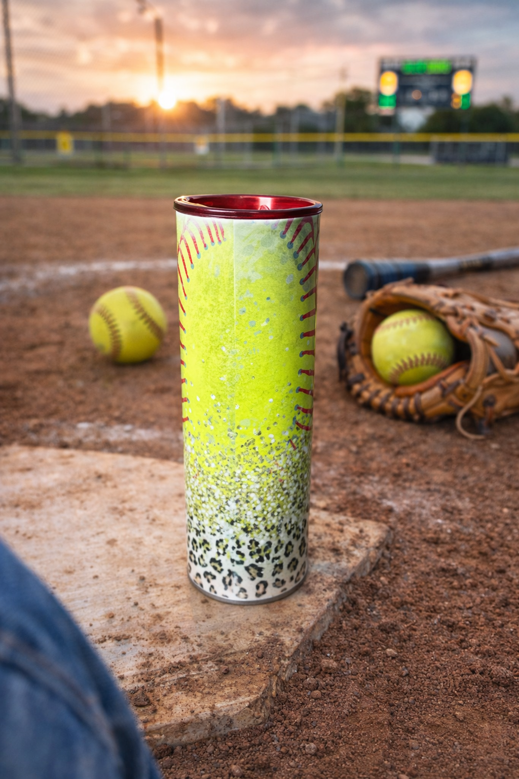 π₯ Dugout Glow β 20 oz Softball Mom Tumbler