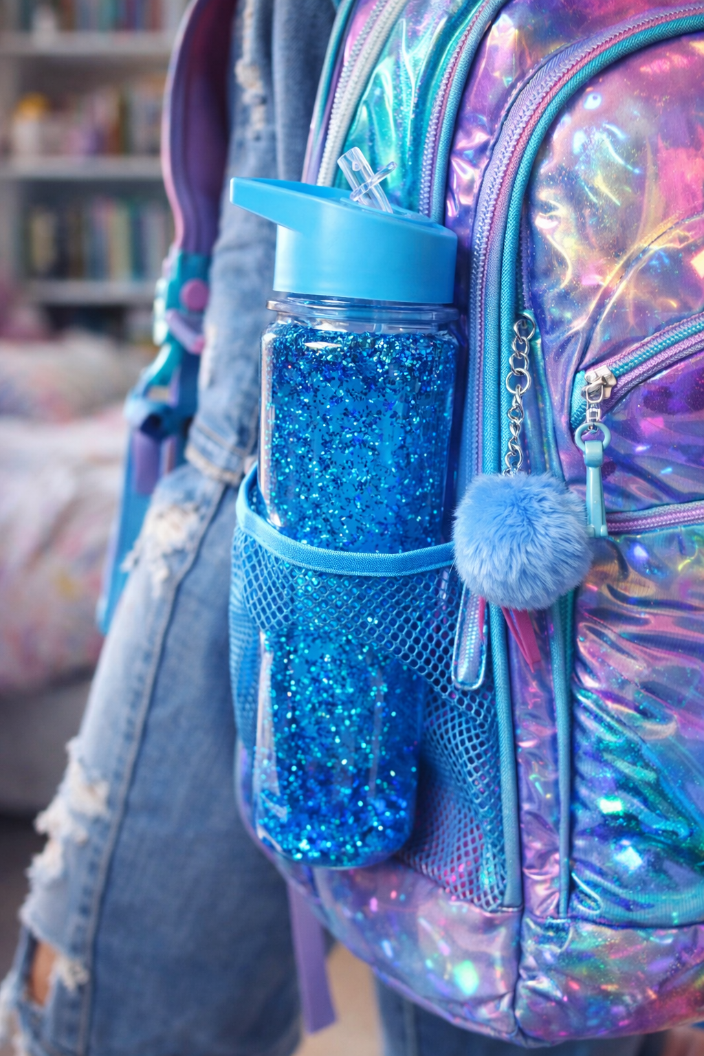 🫐 Blueberry Blizzard GlitterSip Water Bottle