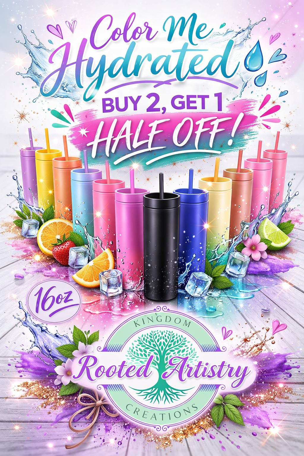 Color Me Hydrated 💧 Buy 2, Get 1 Half Off!