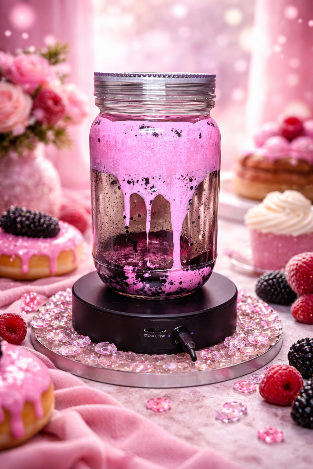 “Strawberry Drip Dream 🍫✨ | 20oz Chill Sip Snow Globe Tumbler”