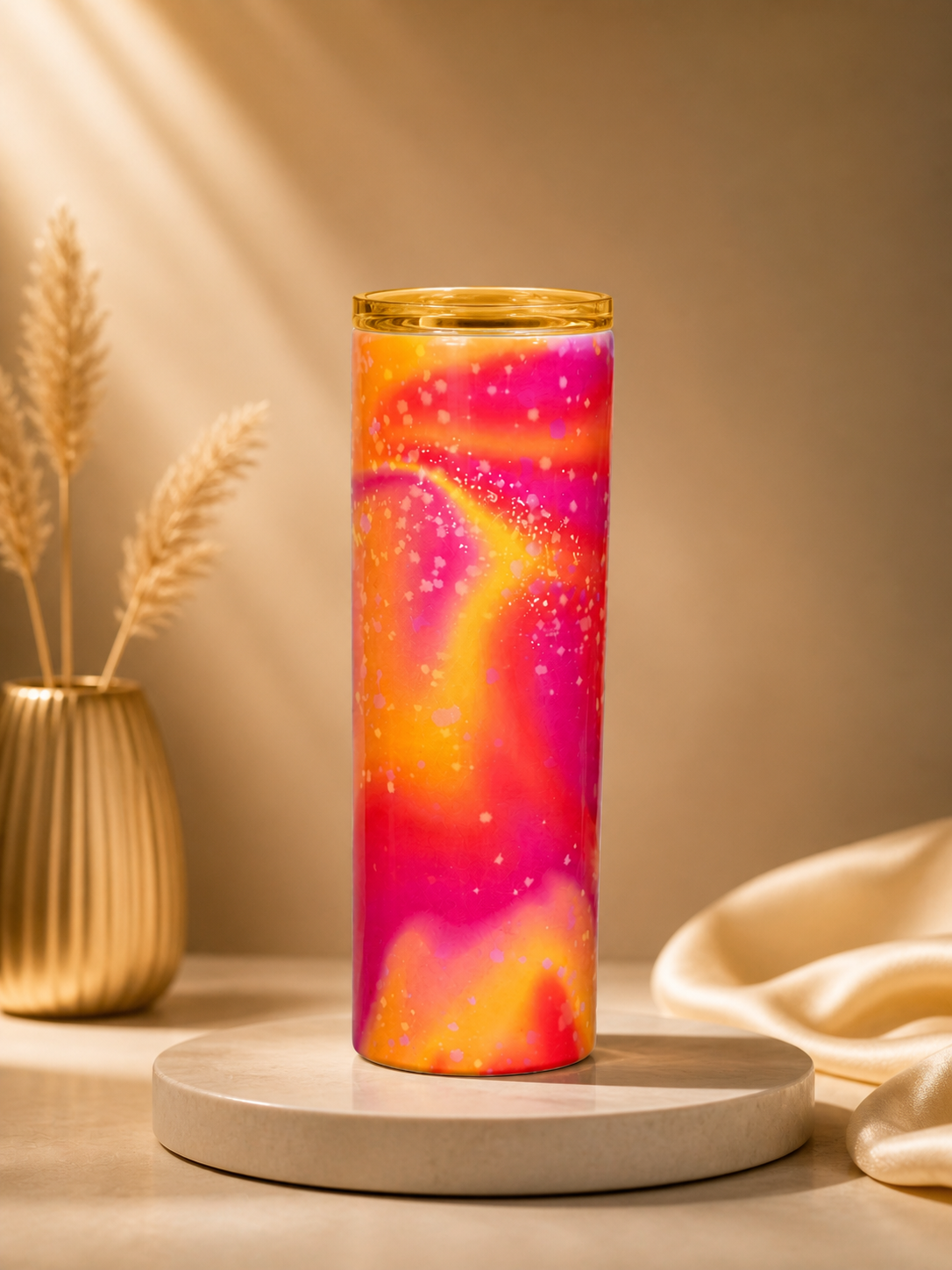 ✨ Golden Hour Glow Skinny Sip | 20oz Sunburst Stainless Tumbler