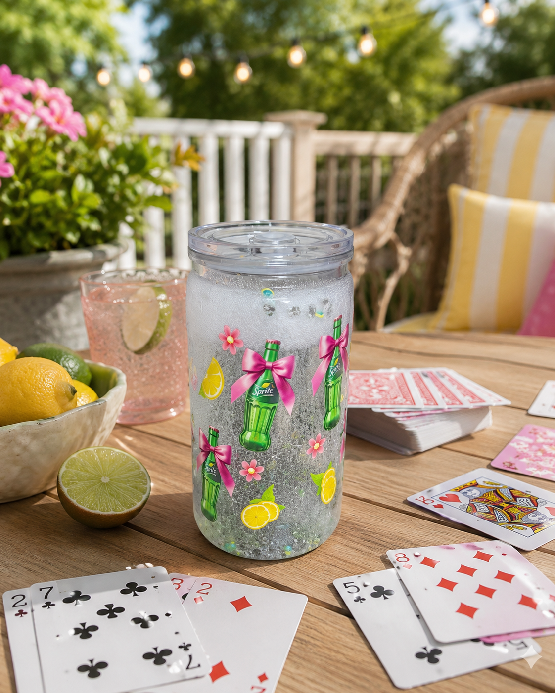 š Pretty Please GlitterSip⢠| 16 oz Sprite Inspired Snow Globe Tumbler āØš„¤