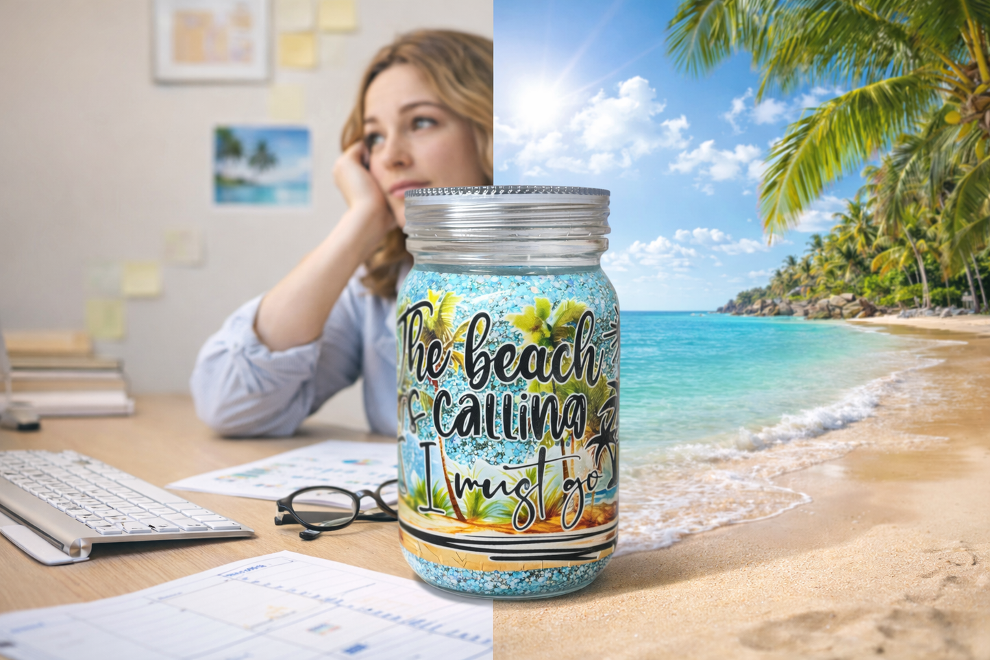 🌊 Beach Is Calling – 20 oz ChillSip PolyFlow Tumbler