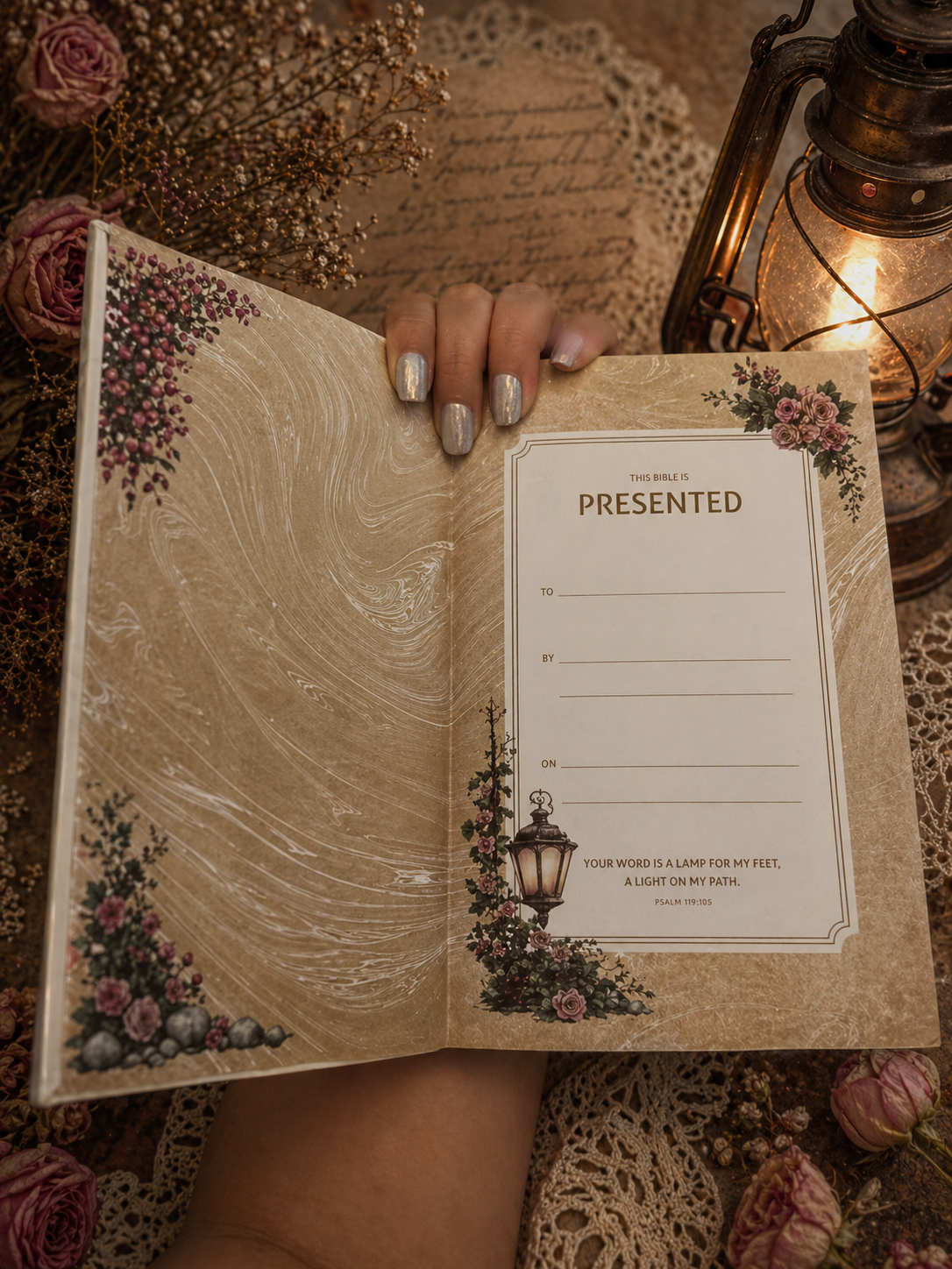 “Loved Beyond Measure” Heirloom Floral Bible | NIV Keepsake Edition