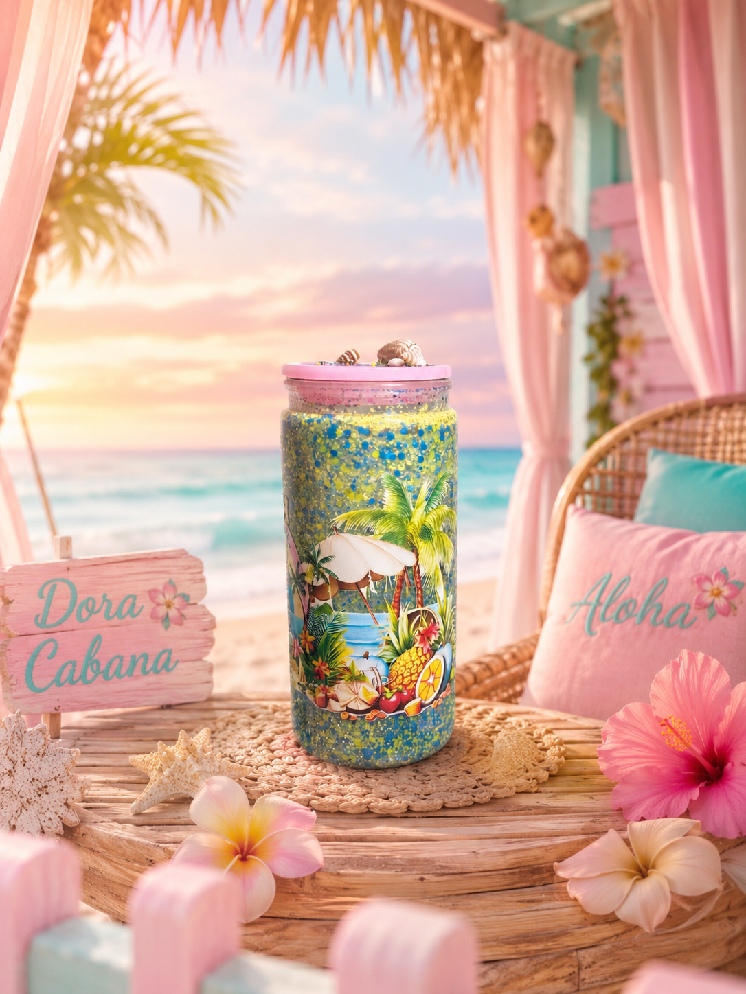 Beach Therapy™ | 20 oz GlitterSip Snow Globe Tumbler
