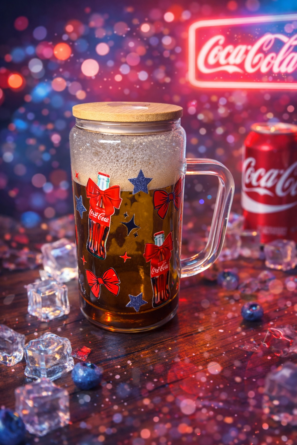 🇺🇸 All-American Fizz | Crystal Sip 16 oz Glass Snow Globe Tumbler