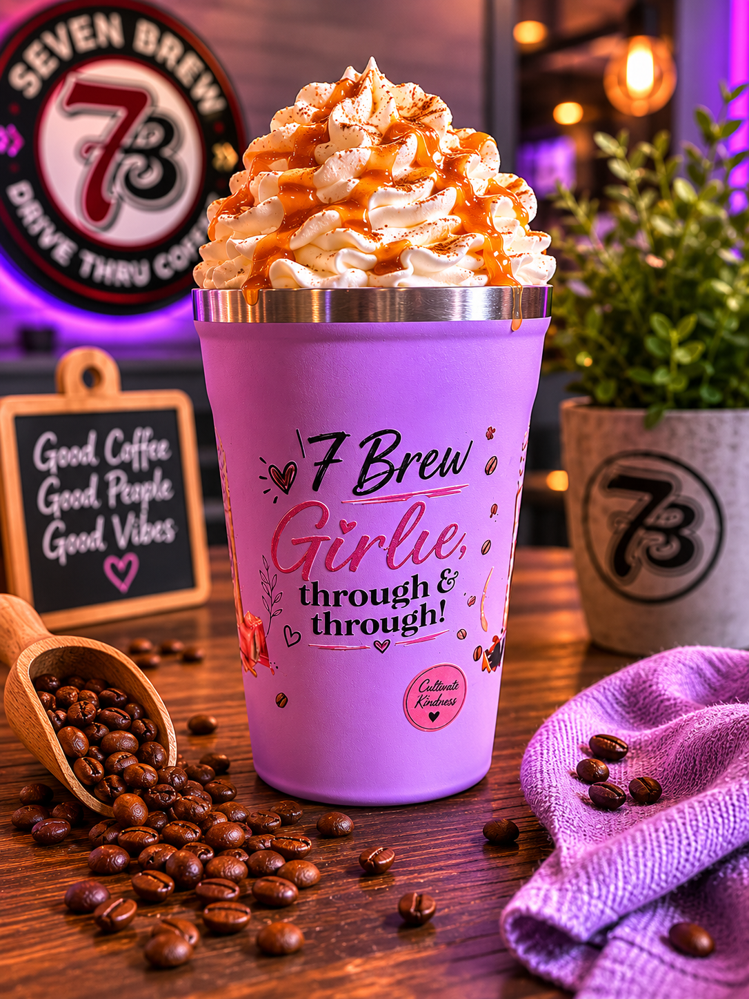 7 Brew Girlie™ Through & Through – Lavender Sip & Go™ Coffee Mug