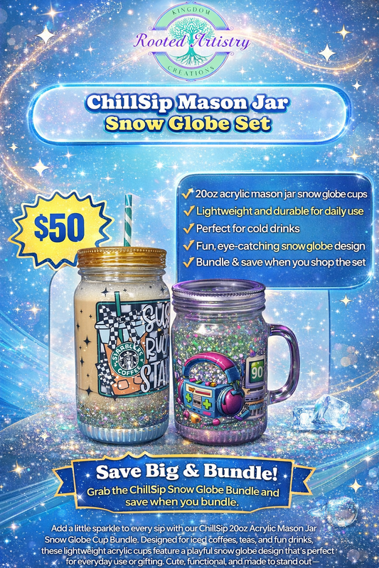 ChillSip Mason Jar Snow Globe Set