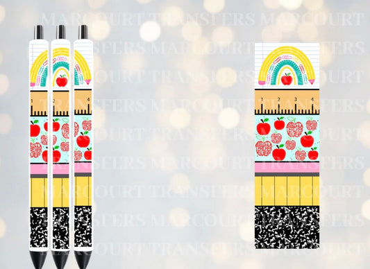 🍎 Teach, Love, Inspire – Pencil Style Pen Wrap ✏️
