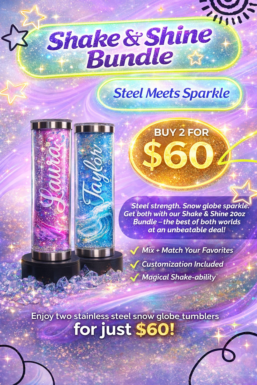 Shake & Shine Bundle ✨ Steel Meets Sparkle