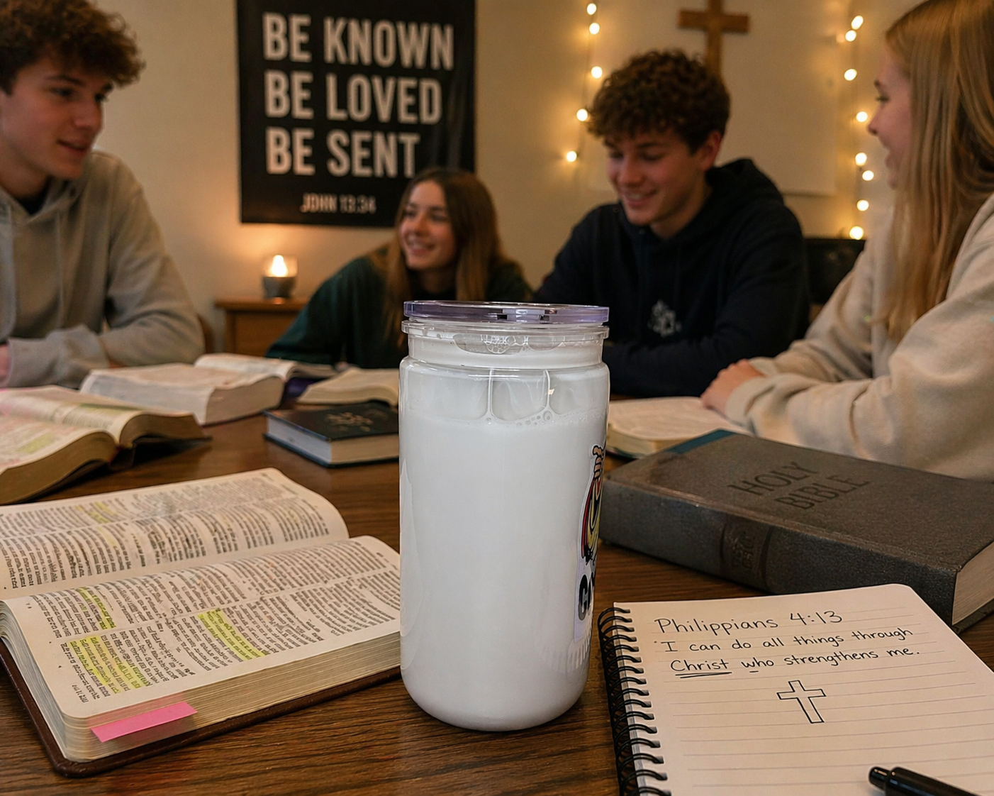 Holy Sips GlitterSip🥛 | Got Christ? 16 oz Snow Globe Tumbler