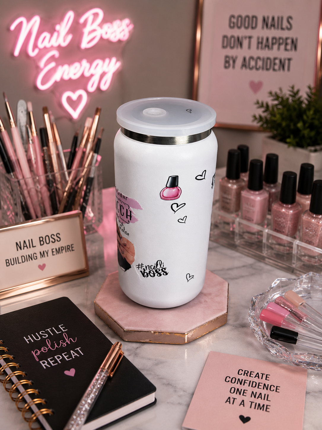 Nail Boss ColorPop™ 16 oz Stainless Tumbler