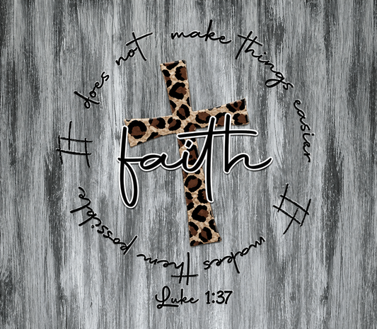Faith Over Fear – Leopard Cross Sublimation Transfer