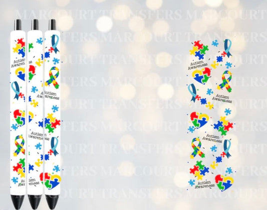 🧩 Shine with Kindness – Autism Awareness Pen Wrap 💙