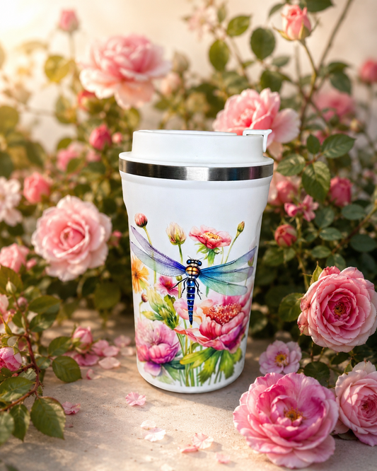 Storm & Stillness™ | 12 oz Sip & Go Dragonfly Coffee Mug
