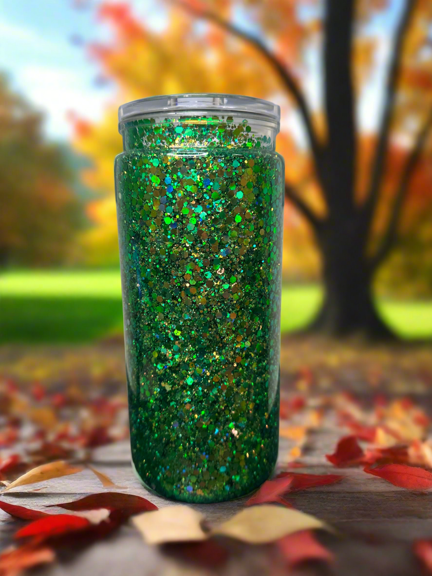 ￼Green Glitter Snow Globe