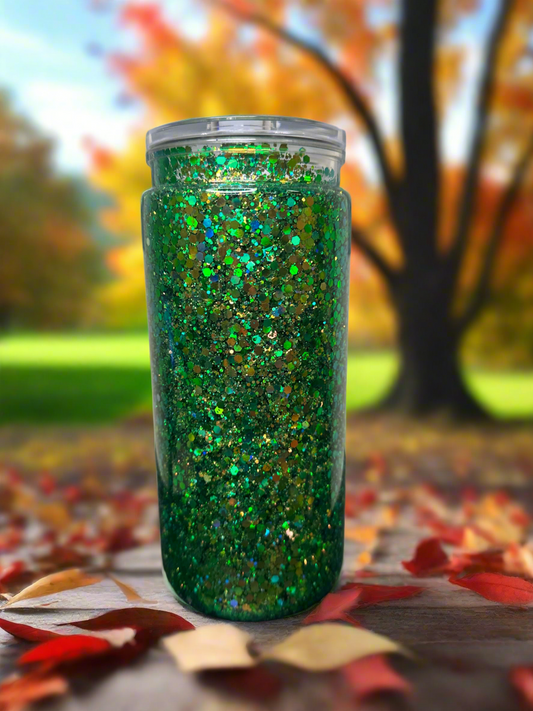 ￼Green Glitter Snow Globe