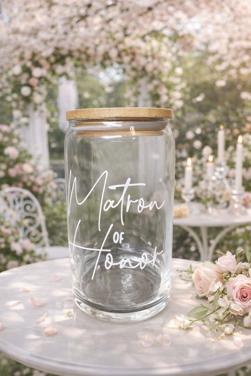 ✨ Matron of Honor Chill & Pour Glass Tumbler
