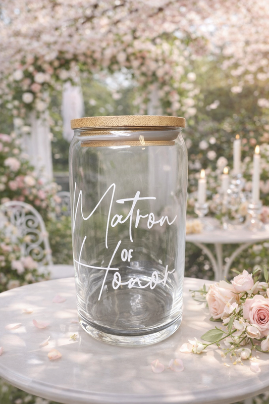 ✨ Matron of Honor Chill & Pour Glass Tumbler