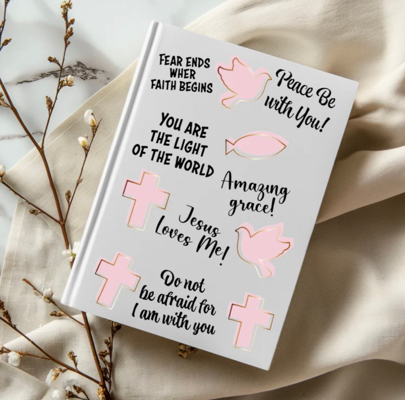 Faith & Grace Custom Journal – UVDTF Decal Add-On