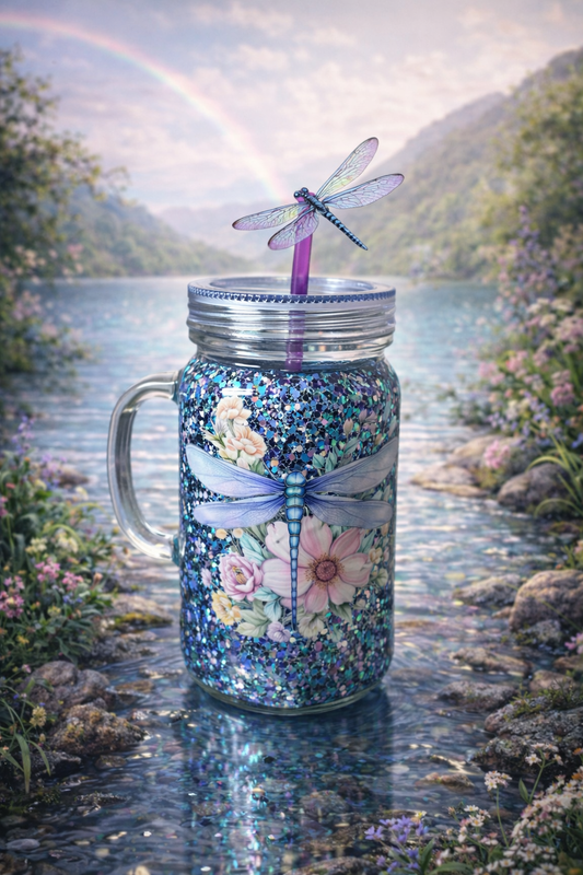🌿✨ “Enchanted Dragonfly Dream” 20oz ChillSip Snow Globe Tumbler ✨🌿