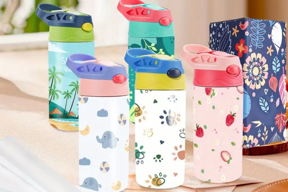 🌈 Little Sip Custom Kids Tumbler – 12oz Flip-Top Bottle