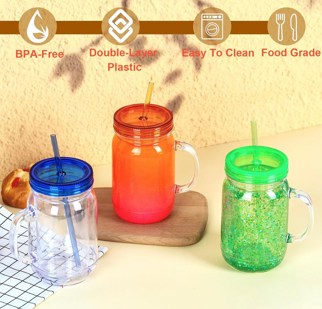 Mason Jar Snow Globe Tumbler