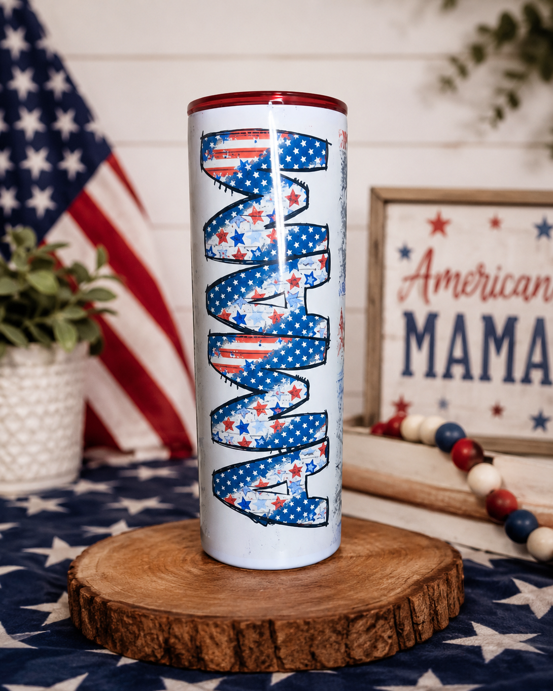 🇺🇸 American Mama | 20 oz Blank Canvas Tumbler