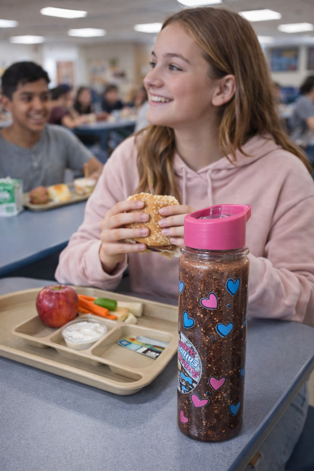 GlitterSip™ Iced Coffee Lover – 18oz Glory Flow Snow Globe Bottle (Hot Pink Edition)