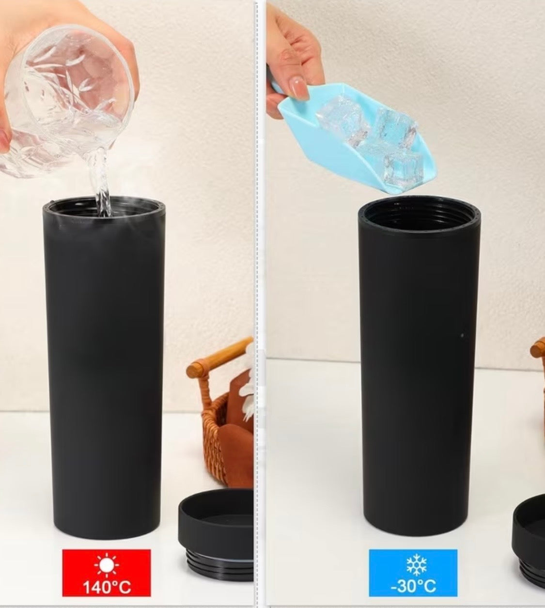 SleekSip 16oz Skinny Matte Acrylic Tumbler with Matching Straw