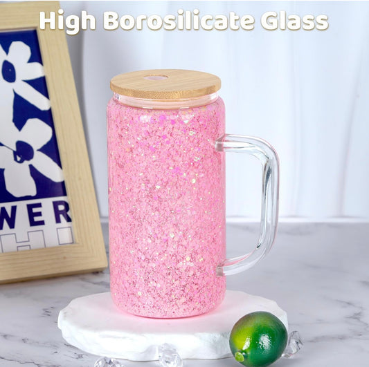 16 oz Glass Snow Globe with Handle