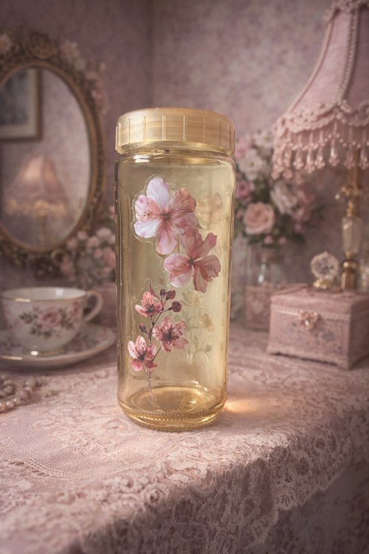 “Mauve Meadow Measure & Pour™ Glass Juicer | Wildflower Edition”