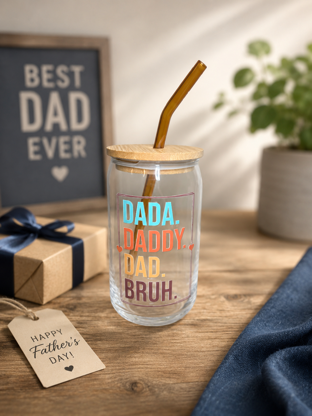 Dada. Daddy. Dad. Bruh.™ | 16 oz Traditional Chill & Pour Glass Tumbler