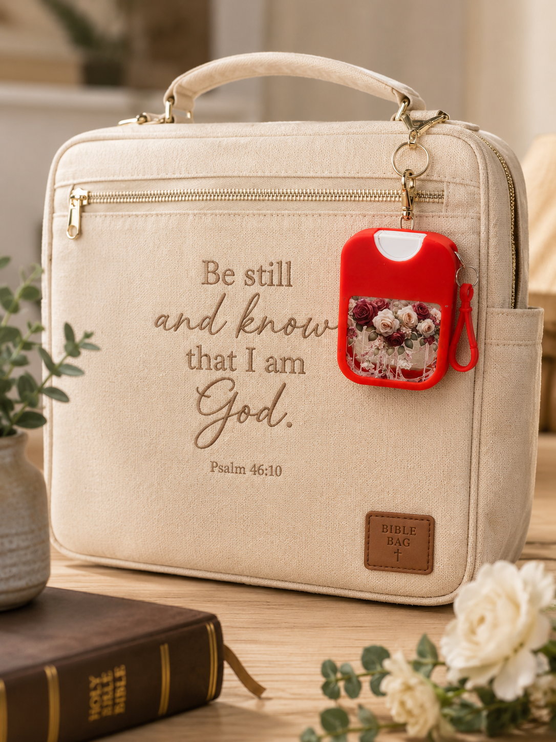 Renewed™ Peppermint Mini Spray Hand Sanitizer Keychain | Floral Confetti Edition