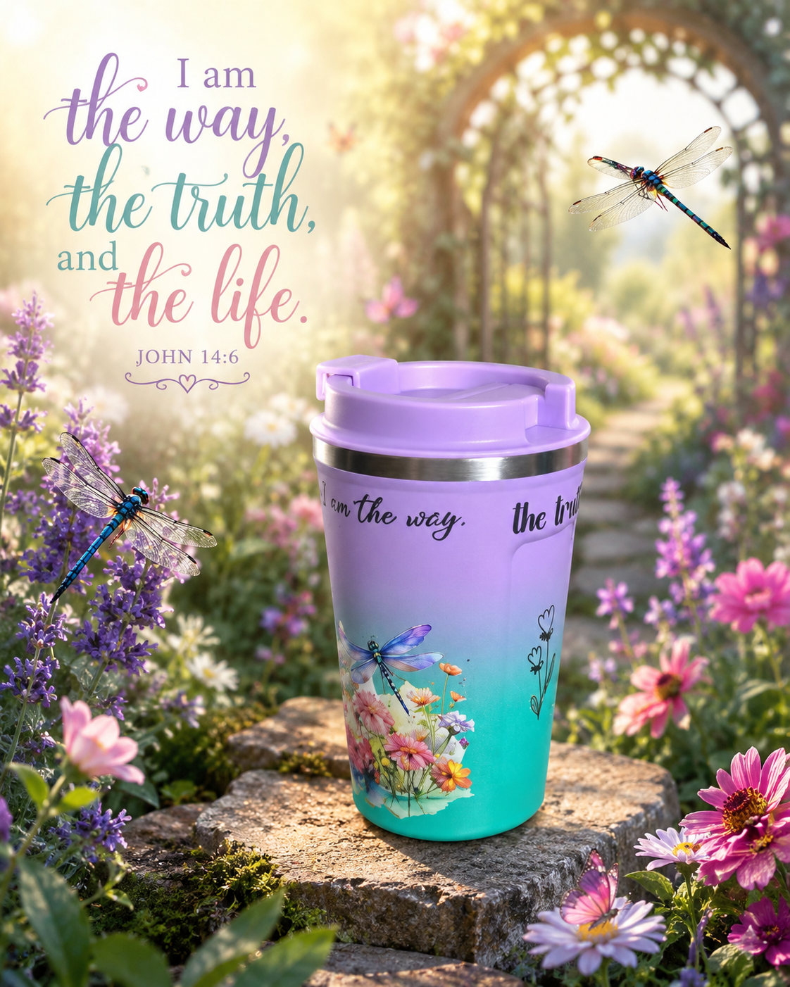 Truth in Bloom™ | 12 oz Color Fusion Sip & Go Coffee Mug