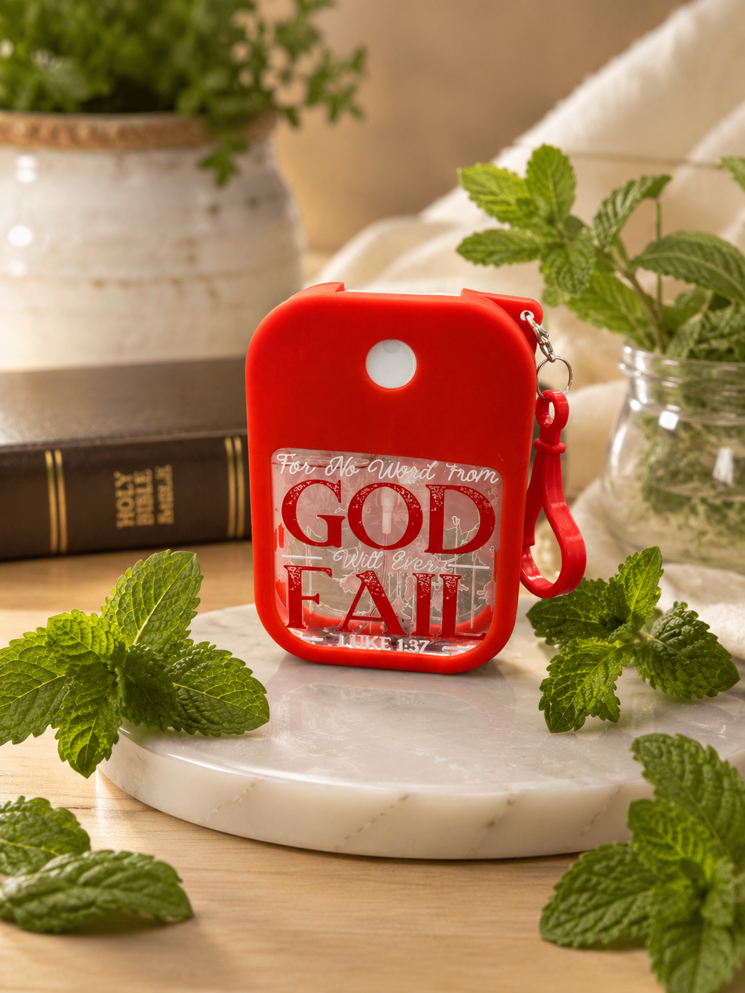 Renewed™ Peppermint Mini Spray Hand Sanitizer Keychain | Floral Confetti Edition