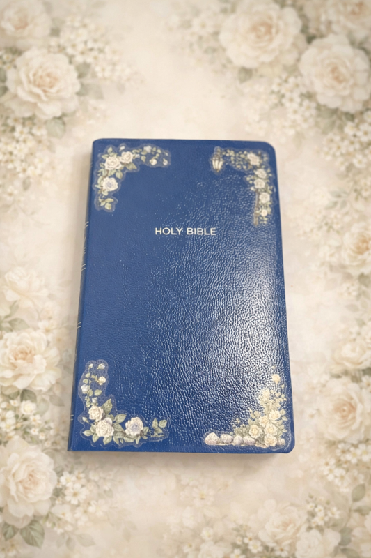 💙Navy Bloom NKJV Holy Bible | Custom Floral Designed Faith Edition
